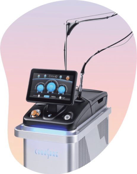 Visual of the advanced Cynosure Elite IQ Laser with Skintel, the cutting-edge technology behind Adieu Laser and Aesthetics' effective laser hair removal process